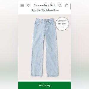 Abercrombie Vintage Denim High Rise 90s Relaxed Jean - Light wash